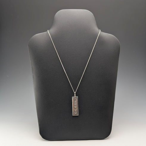 1977年 英国 ブリタニアシルバー製 ジュビリーインゴットペンダント計19.2g 純銀ネックレス付 RC